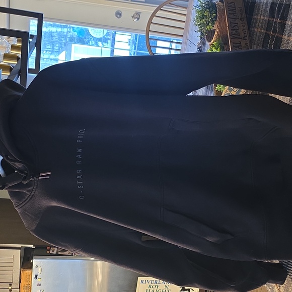 G STAR RAW pitch black thick hoodie sweater XL - Picture 6 of 6